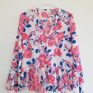 Bell sleeve floral blouse